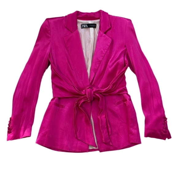Zara Pink Satin Blazer - Picture 1 of 2